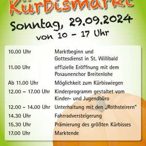 VORMERKEN!!! 29.09. Kürbismarkt in Büchenbach